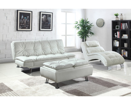 Coaster Dilleston Tufted Back Upholstered Sofa Bed - White