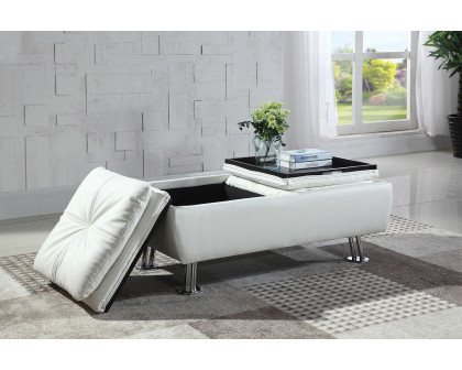 Coaster™ Dilleston Storage Ottoman with Removable Trays - White