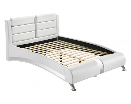 Coaster Full Upholstered Platform Bed - White