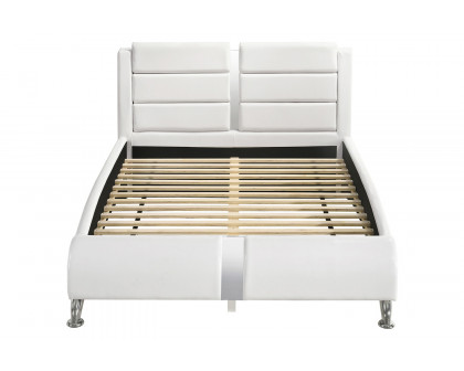 Coaster Full Upholstered Platform Bed - White