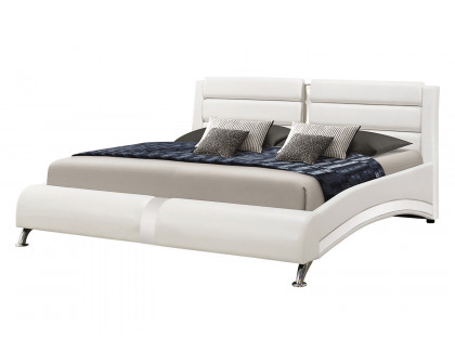 Coaster Jeremaine Eastern King Upholstered Bed - White