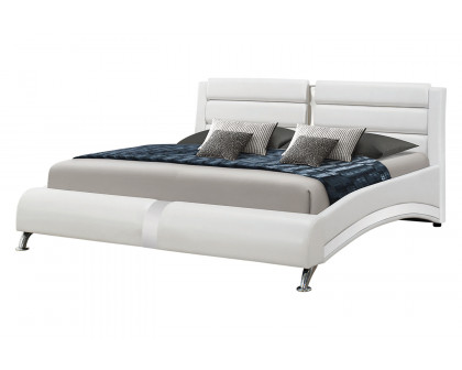 Coaster Jeremaine Eastern King Upholstered Bed - White