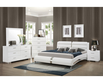 Coaster Jeremaine Eastern King Upholstered Bed - White