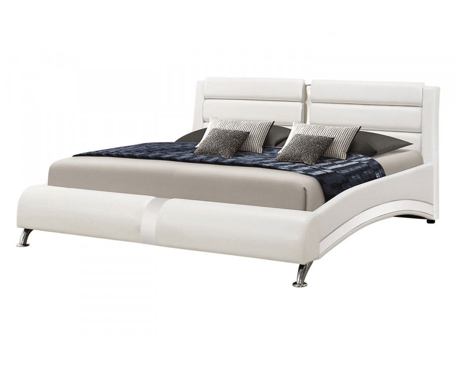 Coaster Jeremaine California King Upholstered Bed - White