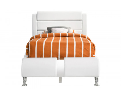 Coaster Twin Upholstered Platform Bed - White