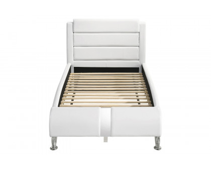 Coaster Twin Upholstered Platform Bed - White