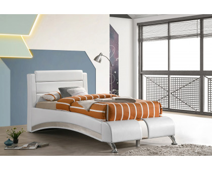 Coaster Twin Upholstered Platform Bed - White