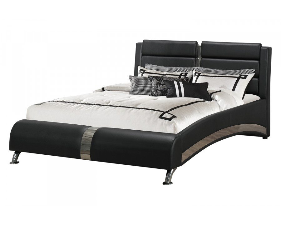 Coaster Jeremaine Eastern King Upholstered Bed - Black