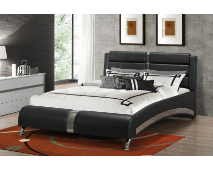 Coaster™ Jeremaine Eastern King Upholstered Bed - Black