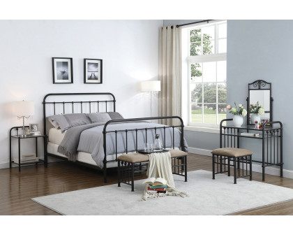 Coaster Livingston California King Panel Metal Bed - Dark Bronze