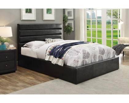 Coaster Riverbend Queen Upholstered Storage Bed - Black