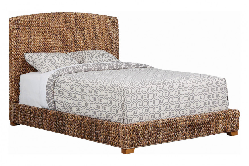 Coaster™ Laughton Eastern King Hand-Woven Banana Leaf Bed - Amber