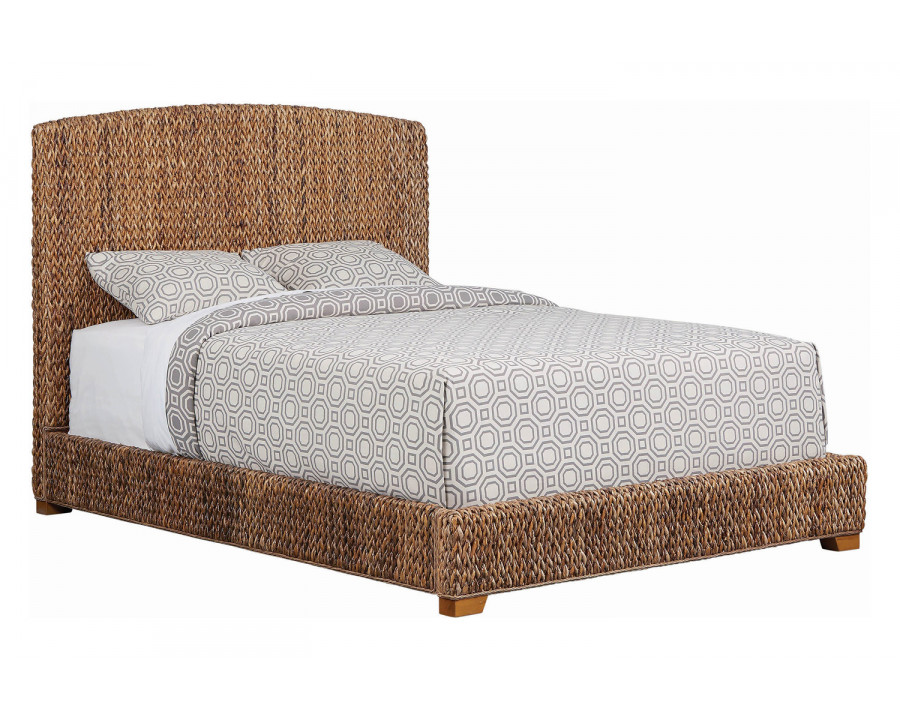 Coaster Laughton Eastern King Hand-Woven Banana Leaf Bed - Amber