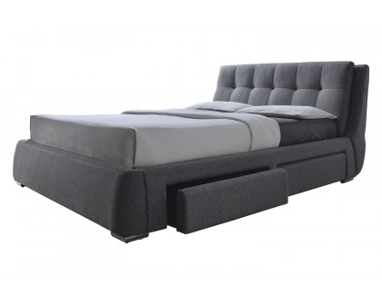 Coaster Fenbrook Eastern King Tufted Upholstered Storage Bed - Gray