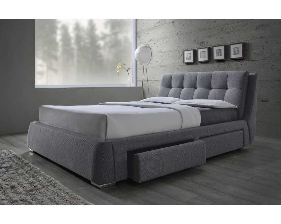 Coaster Fenbrook Eastern King Tufted Upholstered Storage Bed - Gray