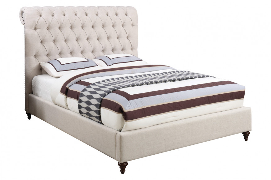 Coaster™ Devon Button Tufted Upholstered Full Bed - Beige