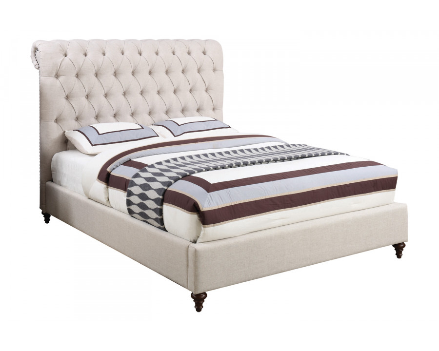 Coaster Devon Button Tufted Upholstered Full Bed - Beige