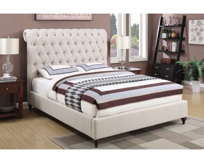 Coaster™ Devon Button Tufted Upholstered Full Bed - Beige