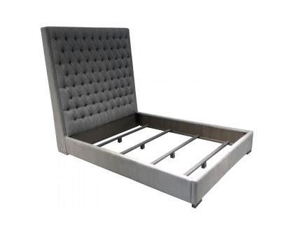 Coaster Camille California King Button Tufted Bed - Gray