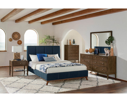 Coaster Charity Eastern King Upholstered Bed - Blue