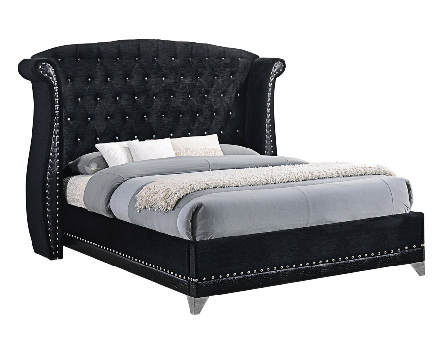 Coaster Barzini Eastern King Tufted Upholstered Bed - Black