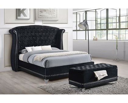 Coaster Barzini Eastern King Tufted Upholstered Bed - Black