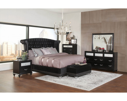 Coaster Barzini California King Tufted Upholstered Bed - Black