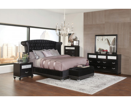 Coaster Barzini California King Tufted Upholstered Bed - Black