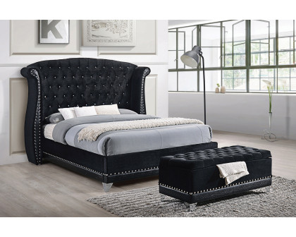 Coaster Barzini Queen Tufted Upholstered Bed - Black