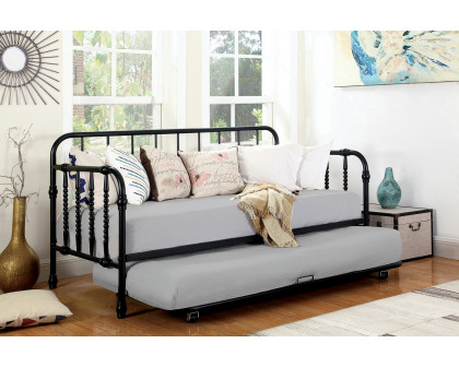 Coaster Twin Metal Daybed with Trundle - Black