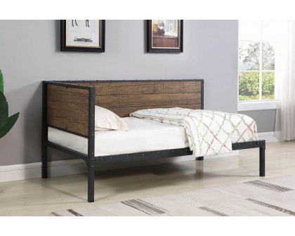 Coaster - Getler Daybed in Weathered Chestnut/Black