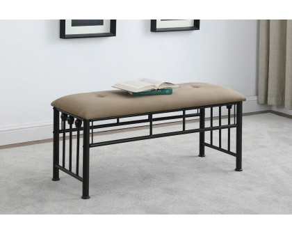 Coaster - Livingston Upholstered Bench in Dark Bronze