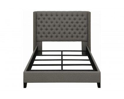 Coaster Bancroft Demi-Wing Upholstered Full Bed - Gray