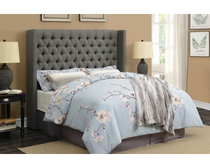 Coaster Bancroft Demi-Wing Upholstered Full Bed - Gray