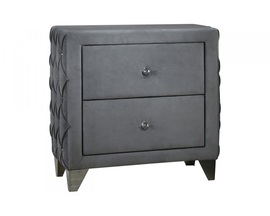 Coaster - Sandboard 2-Drawer Button Tufted Nightstand in Gray