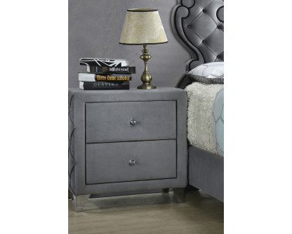 Coaster - Sandboard 2-Drawer Button Tufted Nightstand in Gray