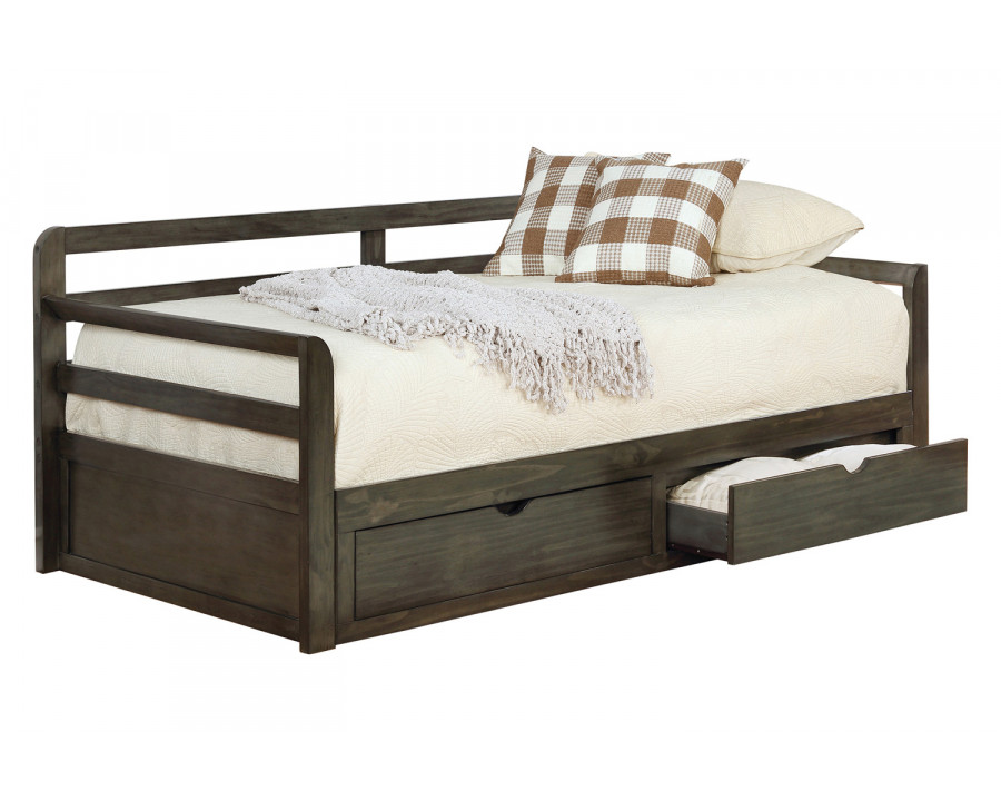 Coaster - Sorrento 2-Drawer Twin Daybed With Extension Trundle in Gray