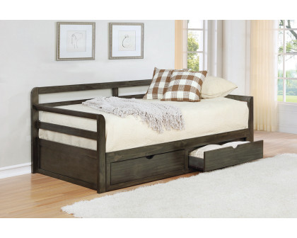 Coaster - Sorrento 2-Drawer Twin Daybed With Extension Trundle in Gray