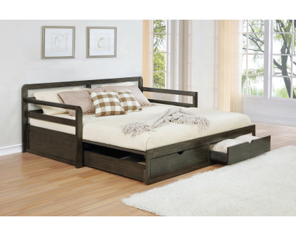 Coaster - Sorrento 2-Drawer Twin Daybed With Extension Trundle in Gray