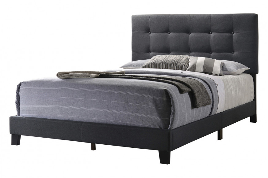 Coaster™ Mapes Tufted Upholstered Queen Bed - Charcoal