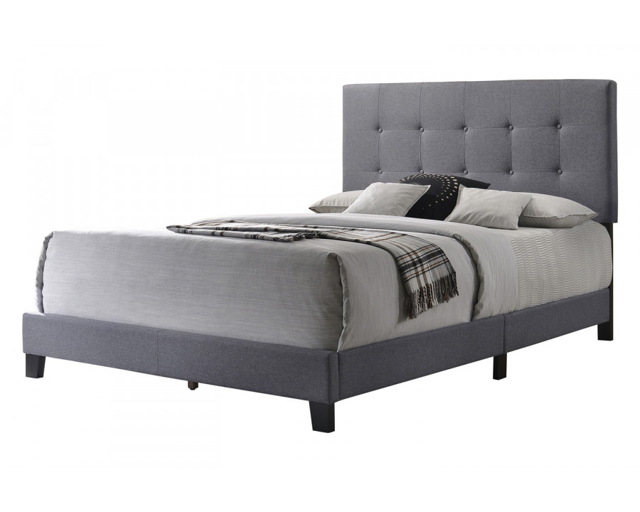 Coaster Mapes Tufted Upholstered Full Bed - Gray