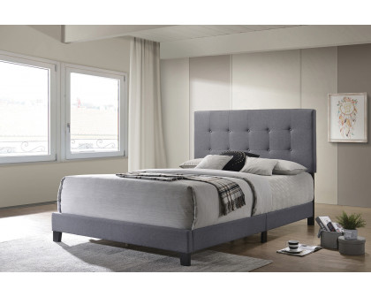 Coaster Mapes Tufted Upholstered Queen Bed - Gray