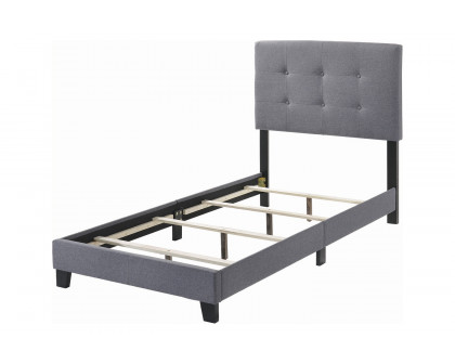 Coaster Mapes Tufted Upholstered Twin Bed - Gray