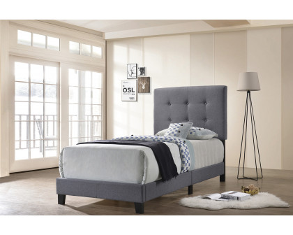 Coaster Mapes Tufted Upholstered Twin Bed - Gray