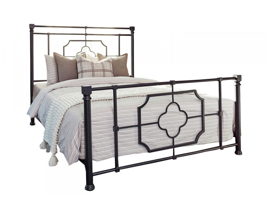 Coaster Paskay Queen Metal Panel Bed - Matte Black