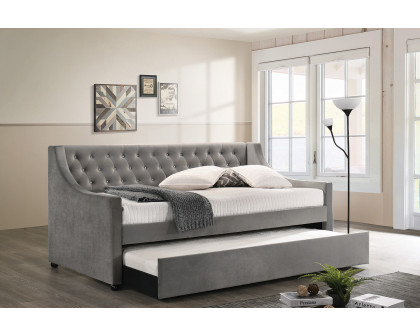 Coaster - Chatsboro Twin Upholstered Daybed With Trundle in Gray