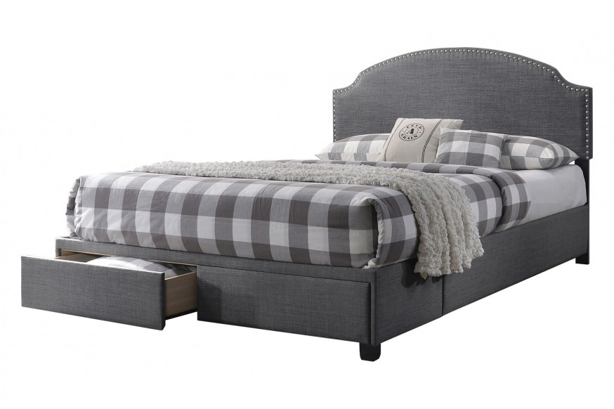 Coaster™ Niland Eastern King 2-Drawer Upholstered Storage Bed - Charcoal