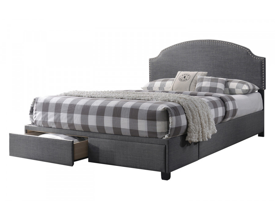 Coaster Niland Eastern King 2-Drawer Upholstered Storage Bed - Charcoal