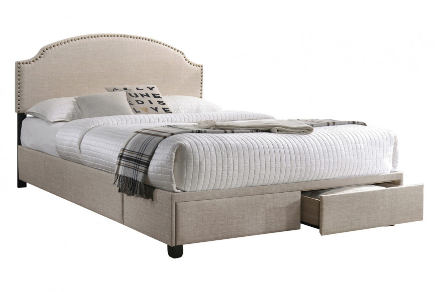 Coaster™ Newdale Full 2-Drawer Upholstered Storage Bed - Beige