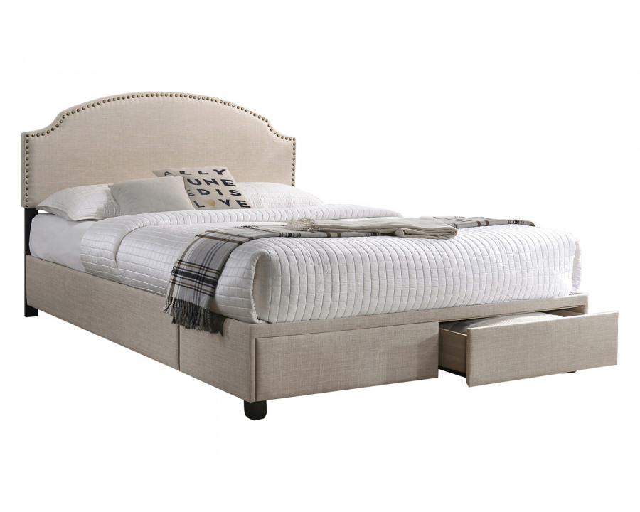 Coaster Newdale Full 2-Drawer Upholstered Storage Bed - Beige